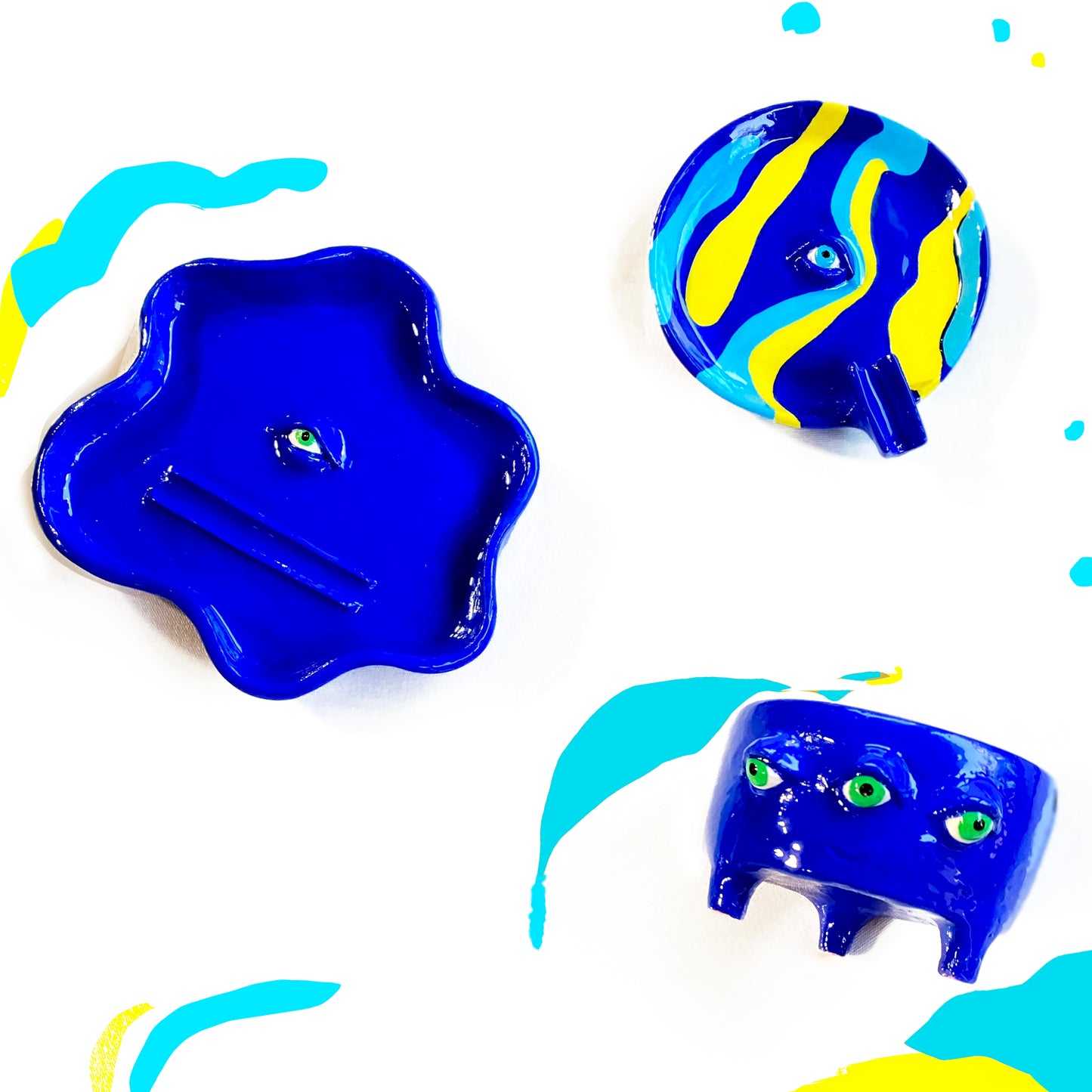Blue Bobby eye Incense holder