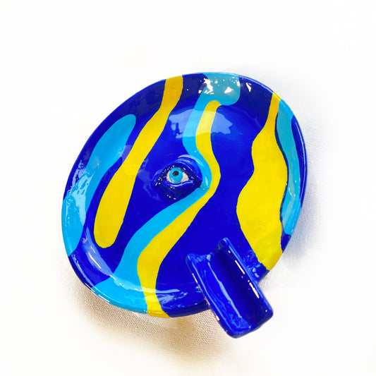 Blue Bobby Eye Incense Holder